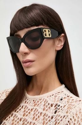 Zdjęcie produktu Balenciaga okulary przeciwsłoneczne damskie kolor czarny BB0322S