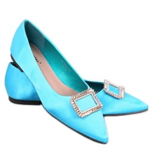 Zdjęcie produktu Baleriny eleganckie z kamieniami Lorella Blue niebieskie Inna marka