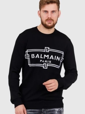 Zdjęcie produktu BALMAIN Czarny sweter męski z wełny merino