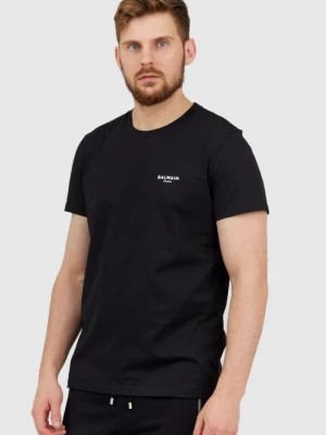 Zdjęcie produktu BALMAIN Czarny t-shirt męski z małym aksamitnym logo