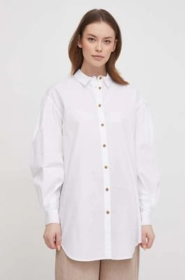 Zdjęcie produktu Barbour koszula bawełniana damska kolor biały relaxed z kołnierzykiem klasycznym