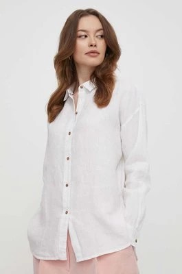Zdjęcie produktu Barbour koszula lniana kolor biały relaxed z kołnierzykiem klasycznym LSH1596