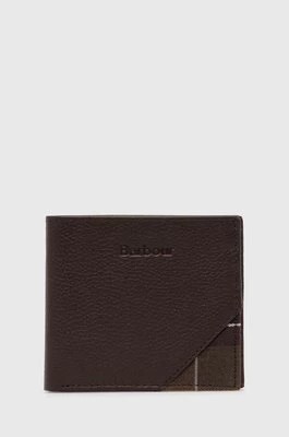 Zdjęcie produktu Barbour portfel skórzany męski kolor brązowy MLG0063