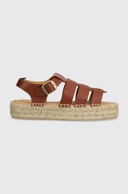 Zdjęcie produktu Barbour sandały skórzane Paloma damskie kolor brązowy na platformie LFO0703TA32
