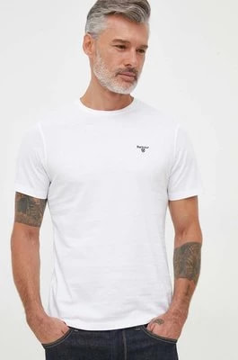 Zdjęcie produktu Barbour t-shirt bawełniany kolor biały gładki
