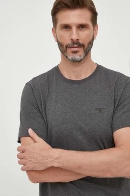 Zdjęcie produktu Barbour t-shirt bawełniany kolor szary gładki