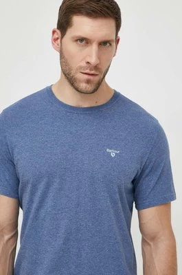 Zdjęcie produktu Barbour t-shirt bawełniany męski kolor niebieski gładki