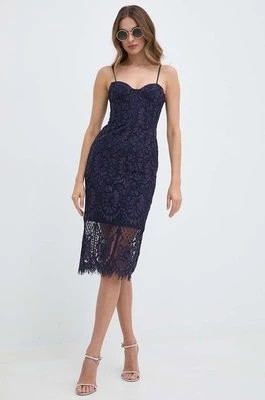 Zdjęcie produktu Bardot sukienka FLORENCE kolor granatowy midi dopasowana 58401DB