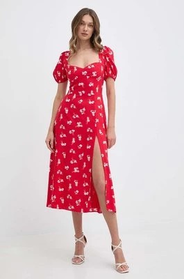 Zdjęcie produktu Bardot sukienka GILLIAN kolor czerwony midi rozkloszowana 59235DB