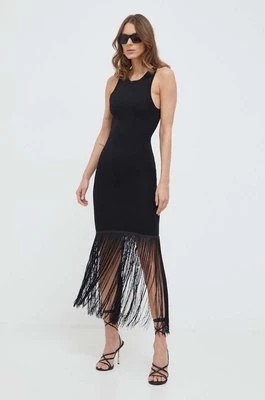Zdjęcie produktu Bardot sukienka kolor czarny mini dopasowana