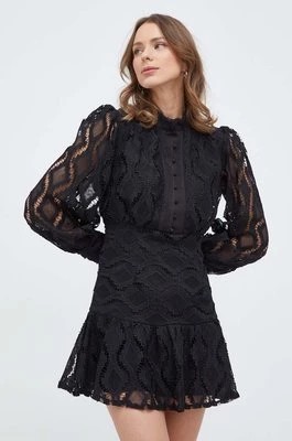 Zdjęcie produktu Bardot sukienka kolor czarny mini rozkloszowana