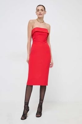 Zdjęcie produktu Bardot sukienka kolor czerwony midi prosta