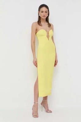Zdjęcie produktu Bardot sukienka kolor żółty midi prosta