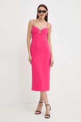 Zdjęcie produktu Bardot sukienka VIENNA kolor różowy midi dopasowana 58558DB
