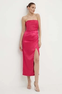 Zdjęcie produktu Bardot sukienka YANA kolor różowy midi dopasowana 59217DB