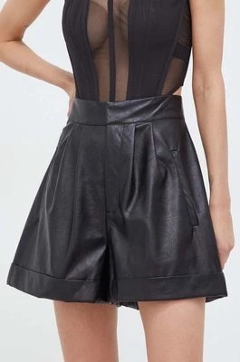 Zdjęcie produktu Bardot szorty damskie kolor czarny gładkie high waist