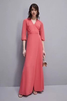 Zdjęcie produktu Bardzo długa sukienka kopertowa z żorżety PATRIZIA PEPE