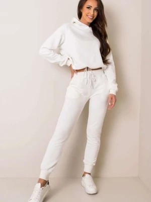 Zdjęcie produktu BASIC Komplet dresowy damski - bluza z kapturem i spodnie dresowe- ecru BASIC FEEL GOOD