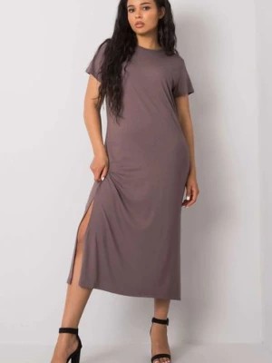 Zdjęcie produktu BASIC Sukienka dzianinowa z rozporkiem - brązowa BASIC FEEL GOOD