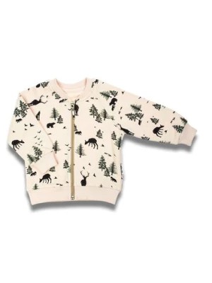 Zdjęcie produktu Bawełniana beżowa bluza chłopięca z motywem leśnym Nicol