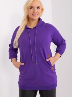 Zdjęcie produktu Bawełniana bluza plus size ciemny fioletowy