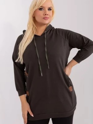Zdjęcie produktu Bawełniana bluza plus size ciemny khaki