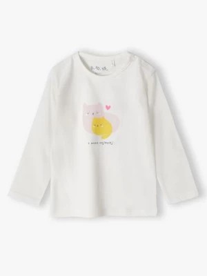 Zdjęcie produktu Bawełniana bluzka niemowlęca z długim rękawem z napisem - Z Mamą najlepiej 5.10.15.