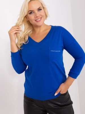 Zdjęcie produktu Bawełniana bluzka plus size kobaltowy RELEVANCE