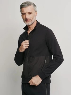 Zdjęcie produktu Bawełniana czarna bluza męska bez kaptura OCHNIK