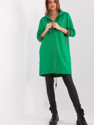 Zdjęcie produktu Bawełniana długa bluza damska zielony