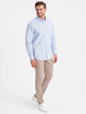 Zdjęcie produktu Bawełniana klasyczna koszula REGULAR - błękitna V1 OM-SHOS-0154
 -                                    S