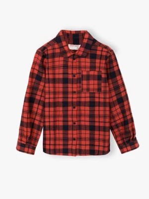 Zdjęcie produktu Bawełniana koszula flanelowa dla dziewczynki w czerwono-czarną kratę Lincoln & Sharks by 5.10.15.