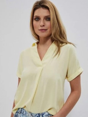 Zdjęcie produktu Bawełniana koszula nierozpinana damska żółta Moodo