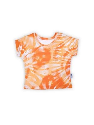 Zdjęcie produktu Bawełniana koszulka chłopięca we wzory pomarańczowa Nicol