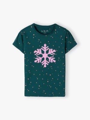 Zdjęcie produktu Bawełniana koszulka dla dziewczynki z nadrukiem 5.10.15.