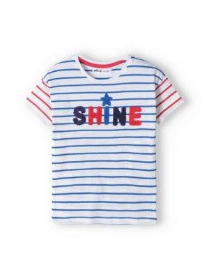 Zdjęcie produktu Bawełniana koszulka dziewczęca w paski- Shine Minoti