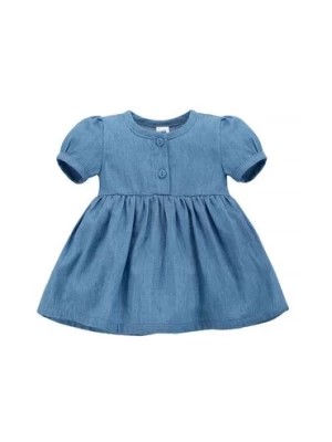 Zdjęcie produktu Bawełniana sukienka niemowlęca niebieska Pinokio