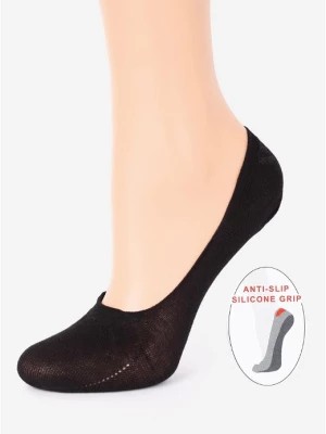 Zdjęcie produktu Bawełniane Stopki Damskie z Silikonem Cotton Anti-Slip Black Marilyn
