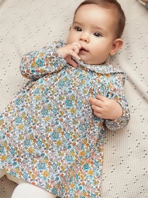 Zdjęcie produktu Bawełniane sukienko-body niemowlęce w kwiaty 5.10.15.