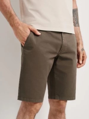 Zdjęcie produktu Bawełniane szorty w kolorze khaki męskie OCHNIK