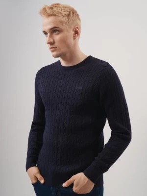 Zdjęcie produktu Bawełniany granatowy sweter męski OCHNIK