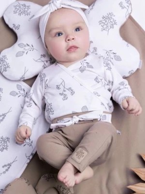 Zdjęcie produktu Bawełniany kaftanik niemowlęcy z motywem roślinnym Nicol