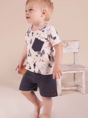 Zdjęcie produktu Bawełniany komplet chłopięcy bluzka z krótkim rękawem i spodenki Nicol