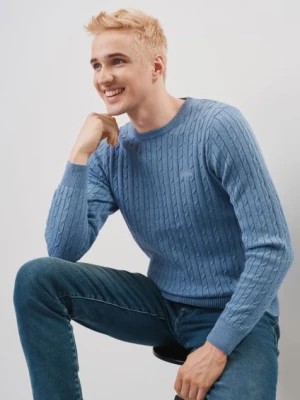 Zdjęcie produktu Bawełniany niebieski sweter męski OCHNIK
