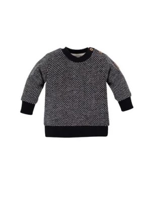 Zdjęcie produktu Bawełniany sweter niemowlęcy z guziczkami - czarny Pinokio