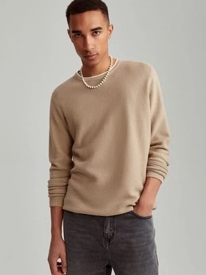 Zdjęcie produktu Bawełniany sweter z okrągłym dekoltem piaskowy House