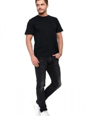 Zdjęcie produktu Bawełniany t -shirt męski z okrągłym dekoltem - 2 pak - czarny - szary Moraj