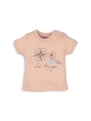 Zdjęcie produktu Bawełniany t-shirt niemowlęcy z nadrukiem - beżowy NINI