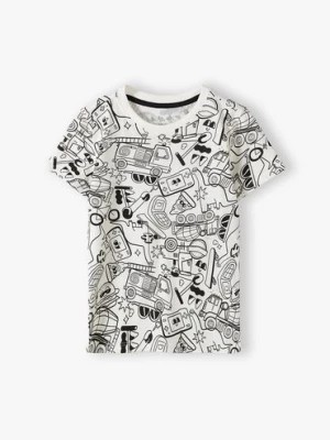 Zdjęcie produktu Bawełniany t-shirt z modnymi nadrukami - 5.10.15.