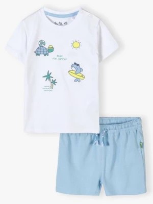 Zdjęcie produktu Bawełniany wakacyjny komplet niemowlęcy - t-shirt + szorty 5.10.15.